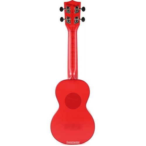  Kala Waterman Seaglass Collection Soprano Ukulele - Transparent Maritime Red