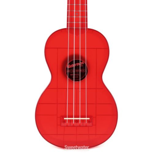  Kala Waterman Seaglass Collection Soprano Ukulele - Transparent Maritime Red