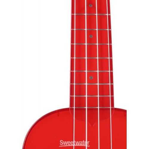  Kala Waterman Seaglass Collection Soprano Ukulele - Transparent Maritime Red