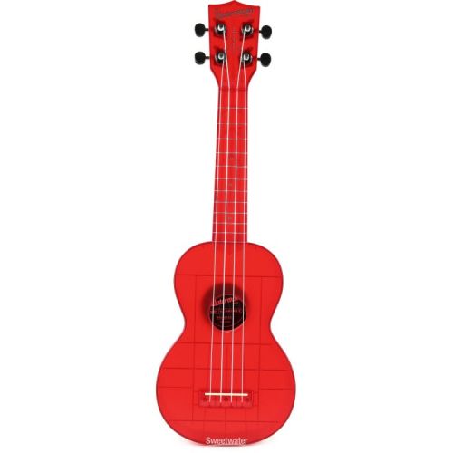  Kala Waterman Seaglass Collection Soprano Ukulele - Transparent Maritime Red