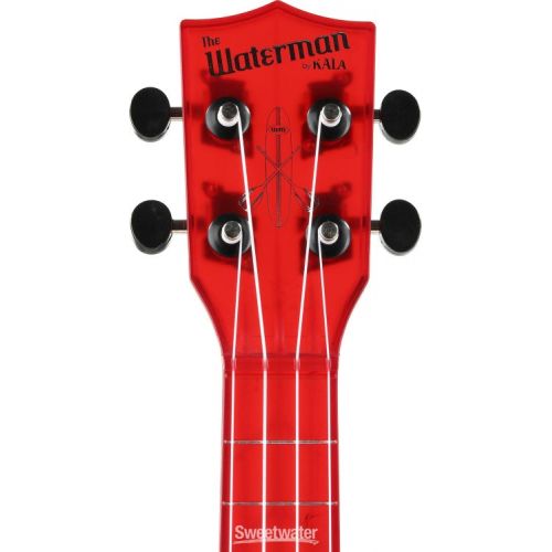  Kala Waterman Seaglass Collection Soprano Ukulele - Transparent Maritime Red