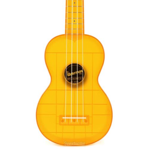  Kala Waterman Seaglass Collection Soprano Ukulele - Transparent Amber Yellow