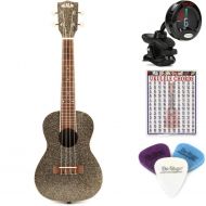 Kala Sparkle Concert Ukulele Essentials Bundle - Stardust Gold