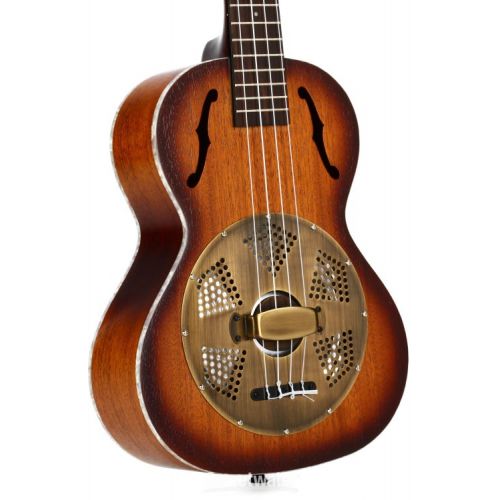  Kala KA-RES-BRS Resonator Brass Tenor Ukulele - Mahogany