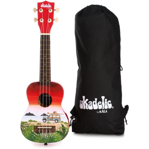  Kala Ukadelic Soprano Ukulele Essentials Bundle - Surfari