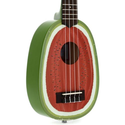  Kala Novelty Pineapple Soprano Ukulele Essentials Bundle - Watermelon