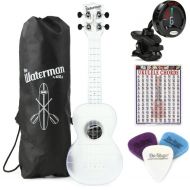 Kala Waterman Seaglass Collection Soprano Ukulele Essentials Bundle - Transparent Frosted Glass