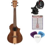 Kala Teak Tri-Top Concert Acoustic-electric Ukulele Essentials Bundle - Natural