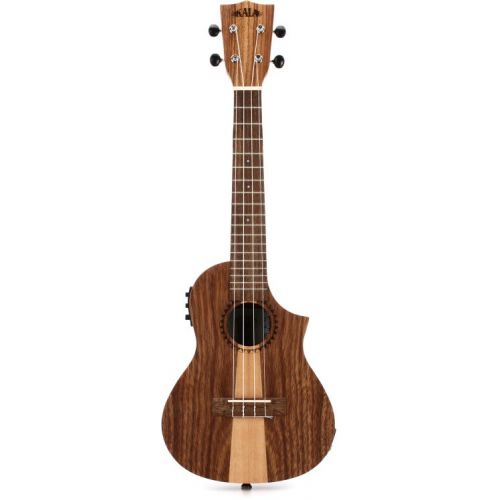  Kala Teak Tri-Top Concert Acoustic-electric Ukulele Essentials Bundle - Natural