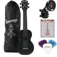 Kala Waterman Beach Collection Soprano Ukulele Essentials Bundle - Black Sand