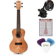 Kala KA-CEM Exotic Mahogany Concert Ukulele Essentials Bundle - Amber Satin