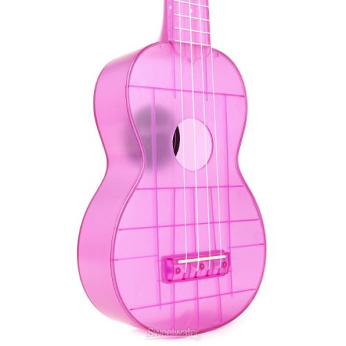  Kala Waterman Seaglass Collection Soprano Ukulele - Transparent Amethyst Purple