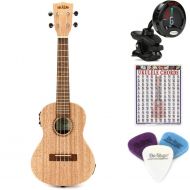 Kala Burled Meranti Concert Acoustic-Electric Ukulele Essentials Bundle - Natural