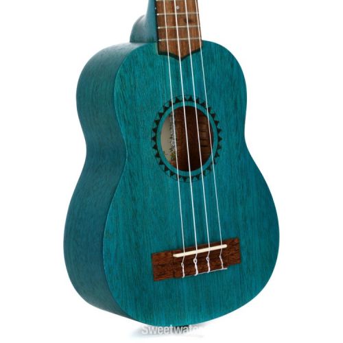  Kala Meranti Watercolor Soprano Ukelele - Ocean Blue