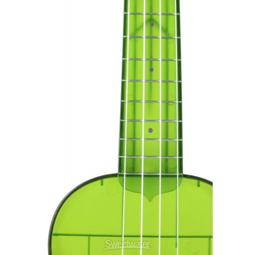  Kala Waterman Seaglass Collection Soprano Ukulele - Transparent Jade Green