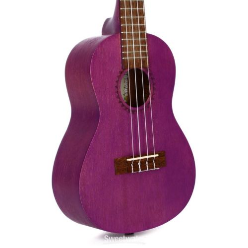  Kala Meranti Watercolor Concert Ukelele Essentials Bundle - Royal Purple