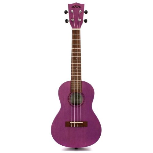  Kala Meranti Watercolor Concert Ukelele Essentials Bundle - Royal Purple