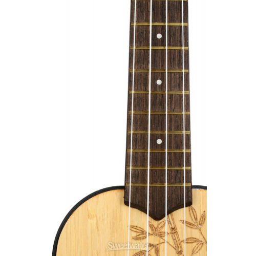  Kala Ukadelic Bamboo Top Soprano Ukulele - Natural Satin