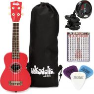 Kala Ukadelic Soprano Ukulele Essentials Bundle - Cherry Bomb