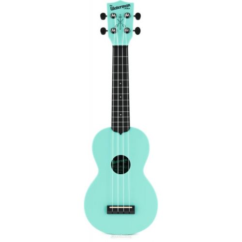  Kala Waterman Beach Collection Soprano Ukulele Essentials Bundle - Glow in The Dark Aqua Mist