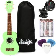 Kala Ukadelic Soprano Ukulele Essentials Bundle - Grasshopper