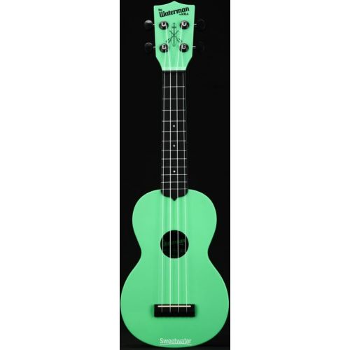  Kala Waterman Beach Collection Soprano Ukulele - Glow in The Dark Aqua Mist