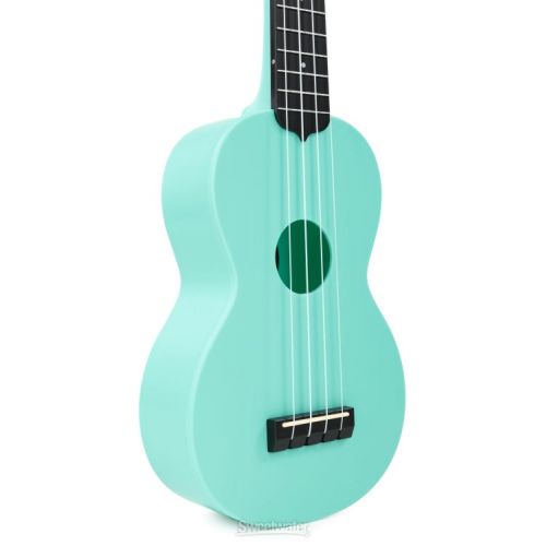  Kala Waterman Beach Collection Soprano Ukulele - Glow in The Dark Aqua Mist