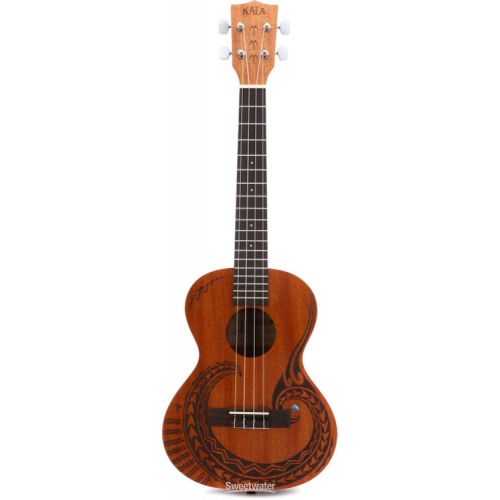  Kala Voyage Collection Courage Tenor Ukulele - Natural with Maori Design