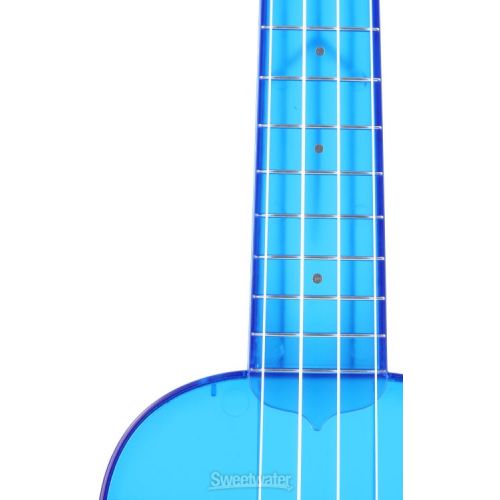  Kala Waterman Seaglass Collection Soprano Ukulele - Transparent Cobalt Blue