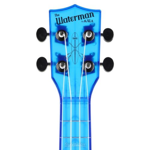  Kala Waterman Seaglass Collection Soprano Ukulele - Transparent Cobalt Blue