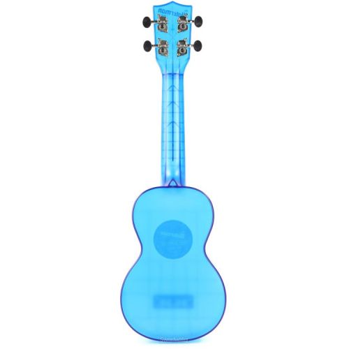  Kala Waterman Seaglass Collection Soprano Ukulele - Transparent Cobalt Blue