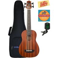 Kala U-Bass-WNDR-FS Wanderer Acoustic-Electric U-Bass Ukulele Bundle with Gig Bag, Tuner, Austin Bazaar Instructional DVD, and Polishing Cloth