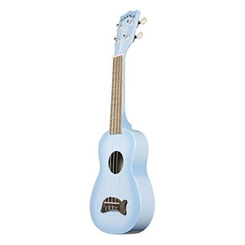  Kala Light Blue Burst Dolphin Makala Soprano Ukulele - MK-SD/LBLBURST Bundle with a Kala Tuner and Lumintrail Polishing Cloth