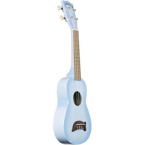  Kala Light Blue Burst Dolphin Makala Soprano Ukulele - MK-SD/LBLBURST Bundle with a Kala Tuner and Lumintrail Polishing Cloth