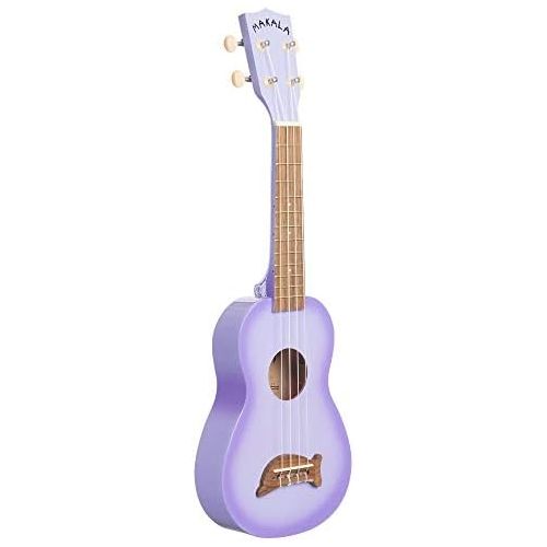  Kala Purple Burst Dolphin Makala Soprano Ukulele - MK-SD/PLBURST Bundle with a Kala Tuner and Lumintrail Polishing Cloth