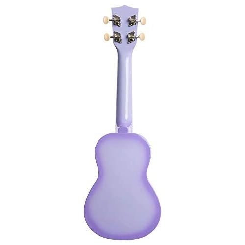  Kala Purple Burst Dolphin Makala Soprano Ukulele - MK-SD/PLBURST Bundle with a Kala Tuner and Lumintrail Polishing Cloth