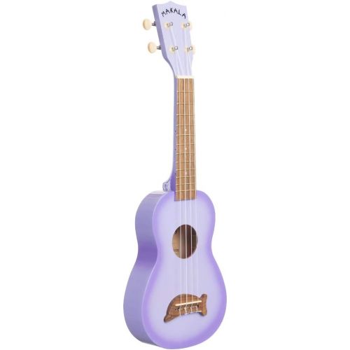  Kala Purple Burst Dolphin Makala Soprano Ukulele - MK-SD/PLBURST Bundle with a Kala Tuner and Lumintrail Polishing Cloth