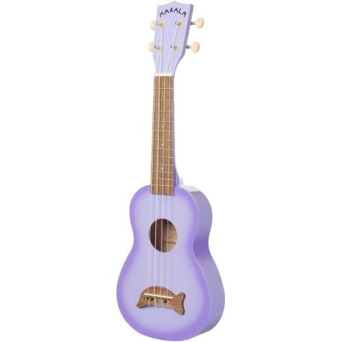  Kala Purple Burst Dolphin Makala Soprano Ukulele - MK-SD/PLBURST Bundle with a Kala Tuner and Lumintrail Polishing Cloth