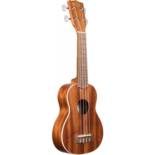  Kala Satin Mahogany Soprano Ukulele with White Binding (KA-S),Brown