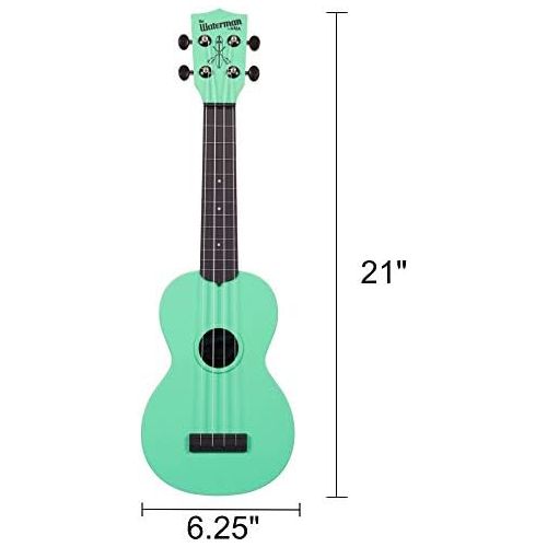  Kala Sea Foam Green Matte Soprano Waterman Ukulele KA-SWB-GN Bundle with a Kala Tuner and Lumintrail Cleaning Cloth