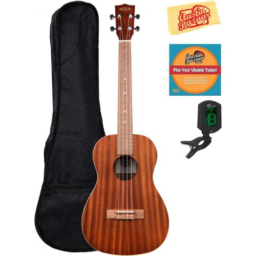  [아마존베스트]Kala KA-B Mahogany Baritone Ukulele Bundle with Gig Bag, Clip-On Tuner, Austin Bazaar Instructional DVD, and Polishing Cloth