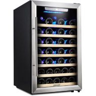 Kalamra KRC-52SZF 4.2 Cu.ft 50 Bottle Single Zone Wine Refrigerator with S/S Door and Handle, Black