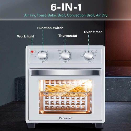  Kalamera Convection Toaster Ovens, 20 Qt Counter-top Air Fryer Toaster Oven Combo, 6-in-1 Mini Air Fryer w/ Auto Shut-Off, 1500W