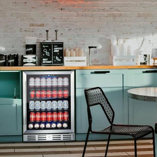  [아마존베스트]Kalamera 24 Beverage Refrigerator 154 Can Built-in or Freestanding Single Zone Touch Control.