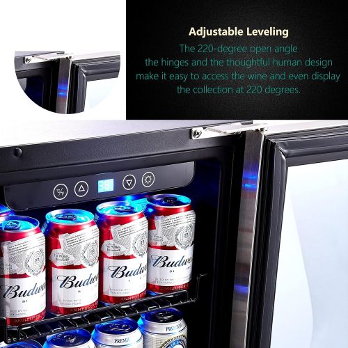  [아마존베스트]Kalamera 24 Beverage Refrigerator 154 Can Built-in or Freestanding Single Zone Touch Control.