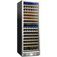 [아마존베스트]Kalamera 157 Bottle Freestanding Wine Cooler Refrigerator With Stainless Steel, triple-layered Tempered Glass Door, Electronic One-Touch Control with LED Display Wine Fridge