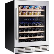 [아마존베스트]Kalamera 45 Bottle Dual Zone 24 Built-in or Freestanding wine cooler/refrigerator with Stainless Steel