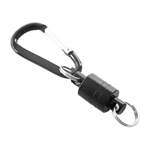  [아마존베스트]Kalaokei Mountaineering Wireless Missed Rope Magnetic Buckle Outdoor Fishing Aluminum Alloy Portable Magnetic Carabiner Lanyard Clip Black