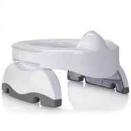 [아마존베스트]Kalencom Potette Plus Premium 2 in 1 Travel Potty and Toilet Seat Trainer Ring with Built in Pee Guard and Easy-Grip Handles (White/Gray)