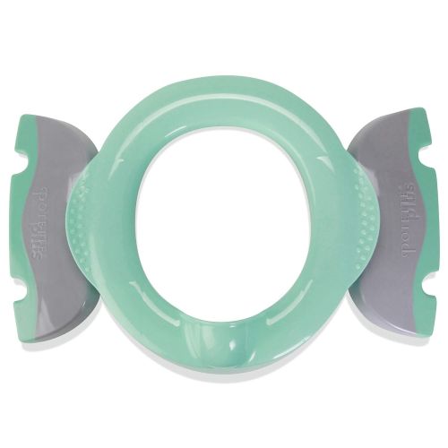  [아마존베스트]Kalencom Potette Plus Premium 2 in 1 Travel Potty and Toilet Seat Trainer Ring with Built in Pee Guard and Easy-Grip Handles (Teal/Gray)